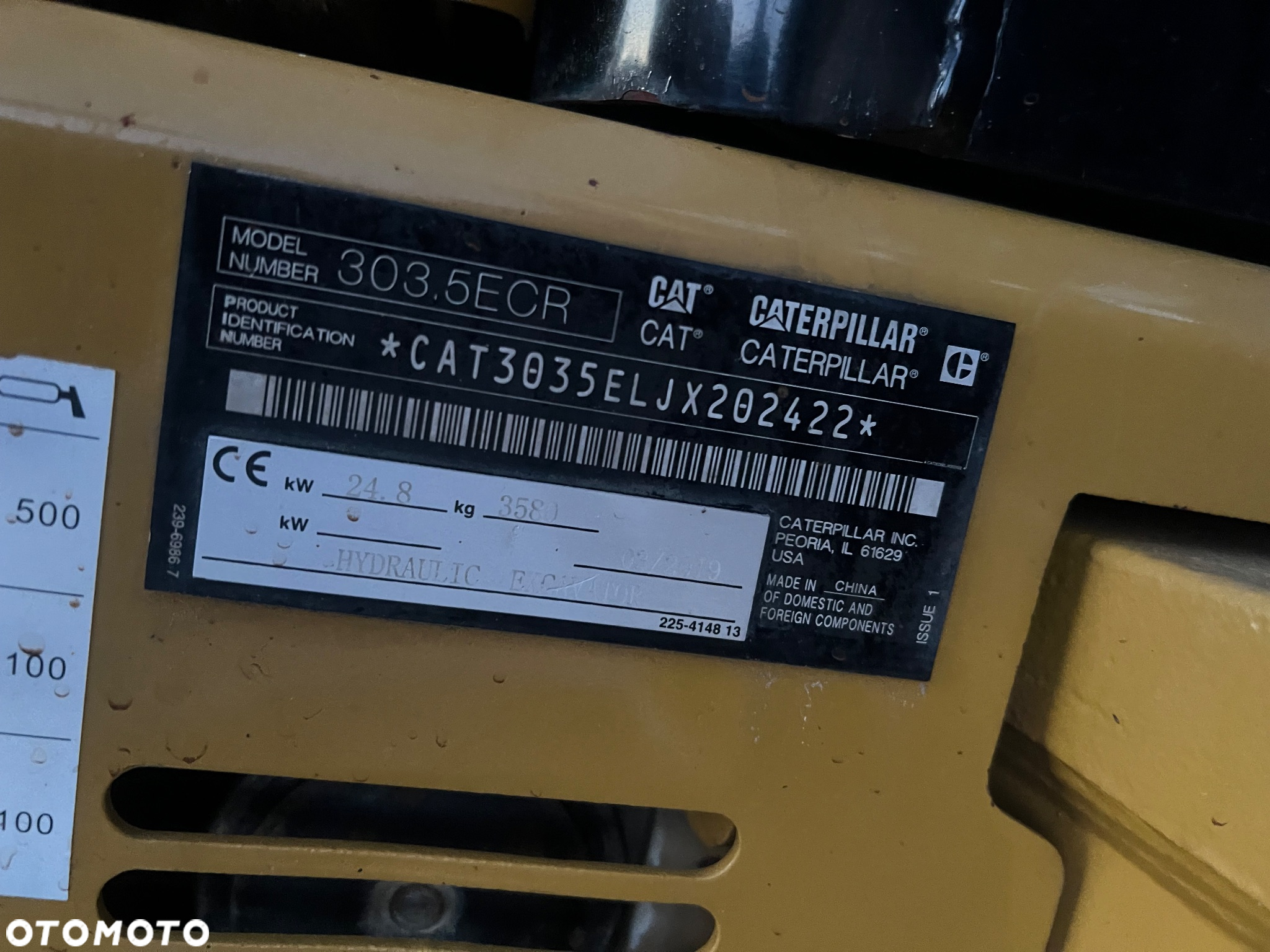 Caterpillar MINIKOPARKA CAT 303.5 E CR 2019r Catepillar 304 303 305 302,7 Bobcat e34 35 26 3x łyżka wiertnica grabie koparka mini gąsienicowa 3,5tony - 17