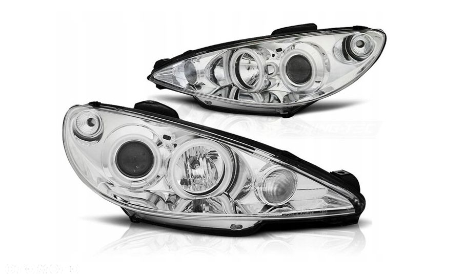 Lampy Reflektory PEUGEOT 206 od 2002- RINGI CCFL - 2
