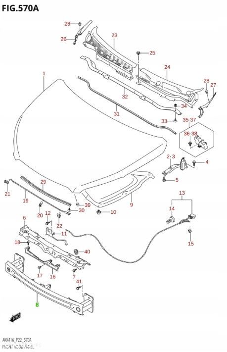 SUZUKI S-CROSS 2013-2016 - BELKA ZDERZAKA PRZÓD - 5