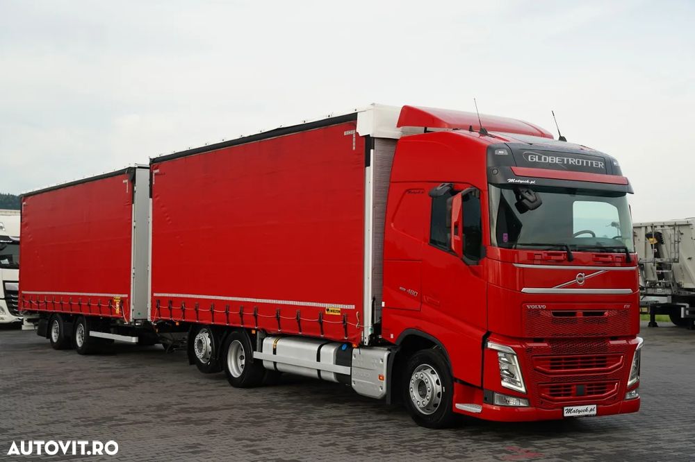 Volvo FH 460 / COMBINAȚIE TANDEM / 120 M3 / TRANSITION / I-SAVE / I-PARK COOL / DIRECȚIE CU RIDICARE AXLE / WIELTON / CORTINĂ ARMATĂ - 2
