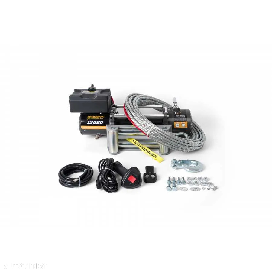 Troliu electric KANGAROOWINCH K13000  (trage 5897 kg), cablu otel - 2