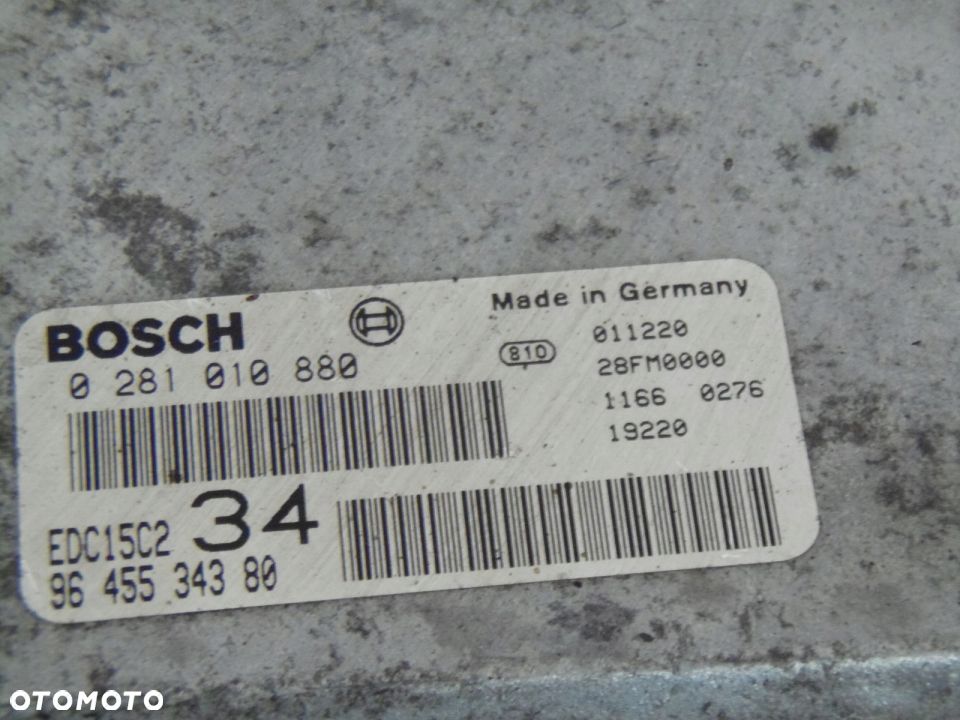 KOMPUTER SILNIKA Peugeot 607 2.2HDI 9645534380 - 3