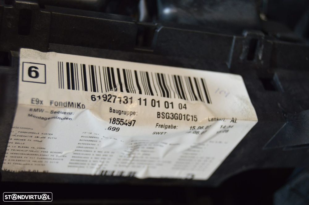 APOIO BRAÇO CONSOLA CENTRAL TRASEIRO TRÁS GAVETA GRELHAS VENTILAÇÃO SAIDAS AR SOFAGEM CHAUFFAGE ORIGINAL 51166963900 6963900 BMW SERIE 3 E92 COUPE E93 CABRIO - 7