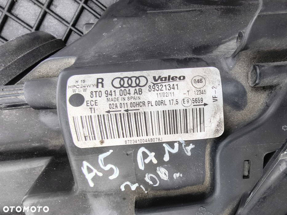Lampa Audi A5 8T Przed Lift Przód Lewa Prawa stan BDB - 6