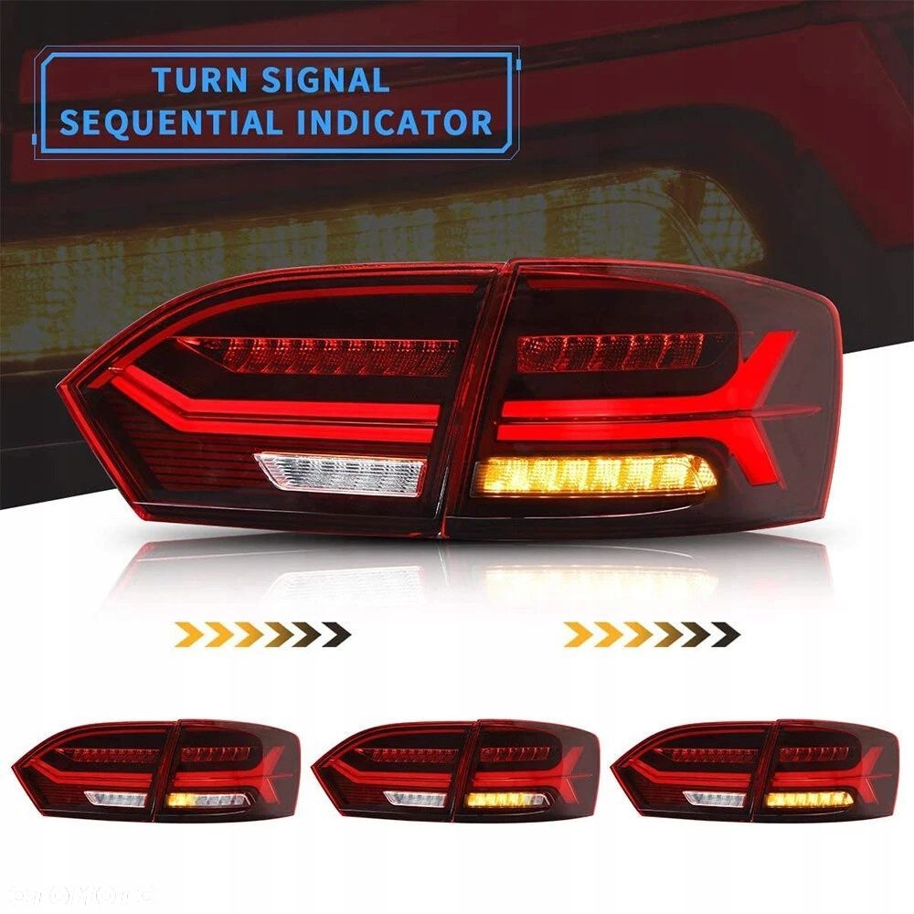 Lampy tyl ne kpl Vland Full LED Diody Tuning Red VW Jetta VI 5c 6 2010-2014 - 7