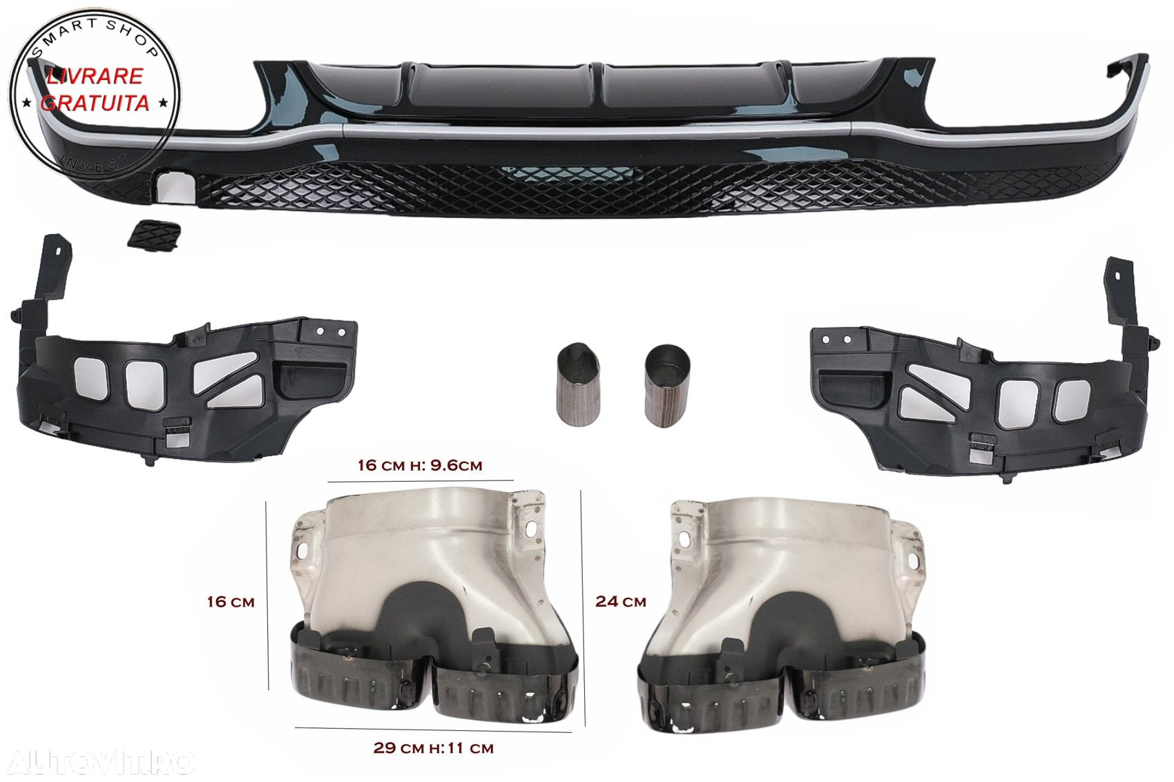 Difuzor Bara Spate Mercedes E-Class C207 Coupe A207 Cabriolet Facelift (2013-2017)- livrare gratuita - 6