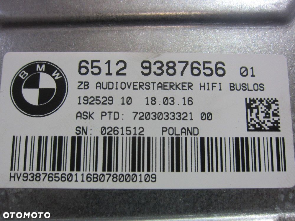BMW X1 F48 F39 WZMACNIACZ HIFI 2622761 65129387656 65122622761 9387656 - 6