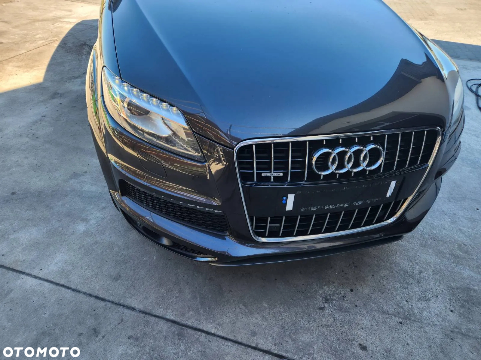 AUDI Q7 4L LIFT 09-15R KOMPLETNY PRZOD 3.0 S-LINE ZDERZAK LAMPY MASKA BLOTNIKI PAS BIALY LZ7L - 2