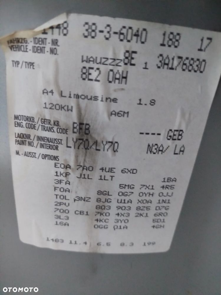 AUDI A4 B6 1.8 T BFB skrzynia biegów GEB - 6