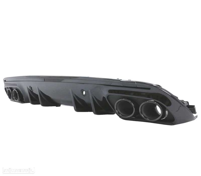 DIFUSOR TRASEIRO MERCEDES CLASE C W205 SEDAN 14-20 C43 AMG PDC + PONTEIRAS ESCAPE PRETO - 2