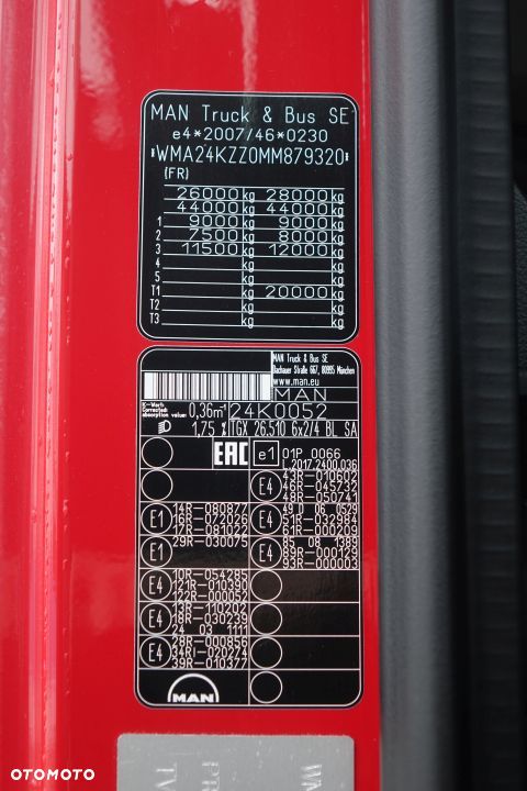 MAN TGX 26.510 6x2/4 BL SA / PUSHER / XXL / STANDARD / AUTOMAT / OŚ PODNOSZONA SKRĘTNA / RETARDER / LODÓWKA / KLIMA POSTOJOWA - 35