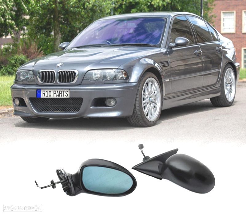 ESPELHOS RETROVISORES ELÉTRICOS BMW E46 SEDAN TOURING 99-06 6 PINOS LOOK M3 - 1