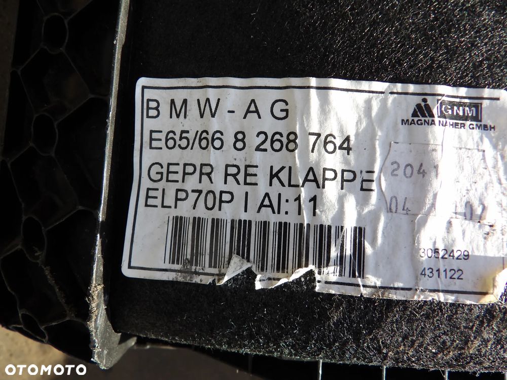 BMW - E65 , E66 0 OSŁONA BAGAŻNIKA  - PRAWA - 8268764 - 2