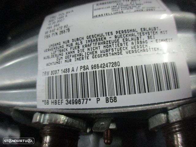 Kit Airbags 9654247280 96542463ZD 9664217980 96600568ZD 9654964477 9654964377 CITROEN GRAND C4 PICASSO I 2007 1.6HDI 110CV 5P CINZENTO BEGE E PRETO - 5