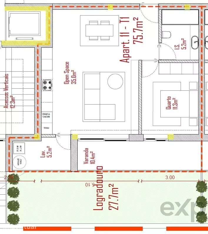 Apartamento T1 com Logradouro Privativo e Piscina - Grande imagem: 3/10