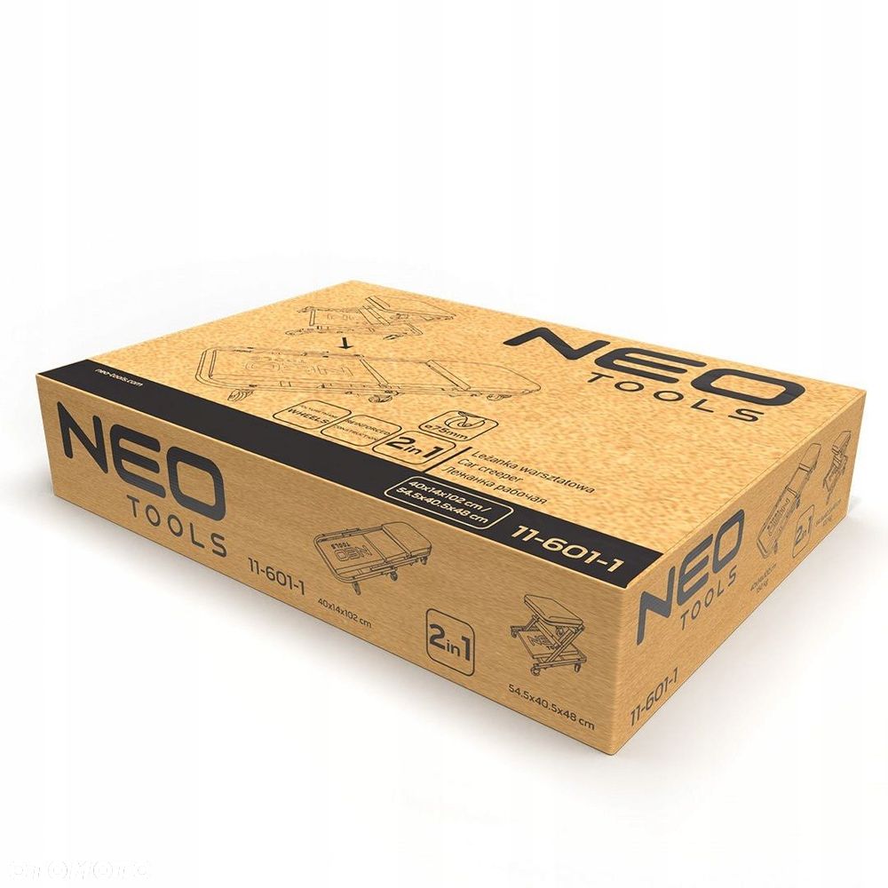 NEO TOOLS LEŻANKA WARSZTATOWA SKŁADANA TABORET SIEDZISKO 2w1 WÓZEK 11-601-1 - 10