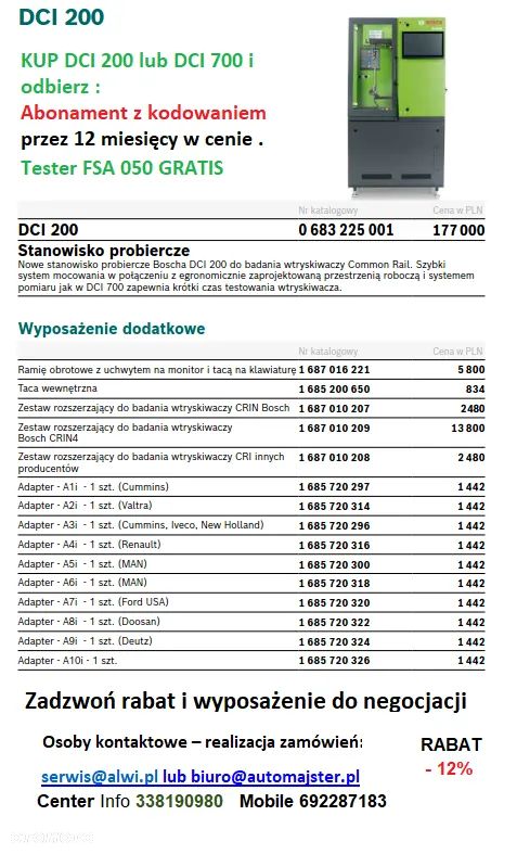 Cri-Pc Hartridge Euro 6 stół probierczy z autoryzacją kodowanie - 23
