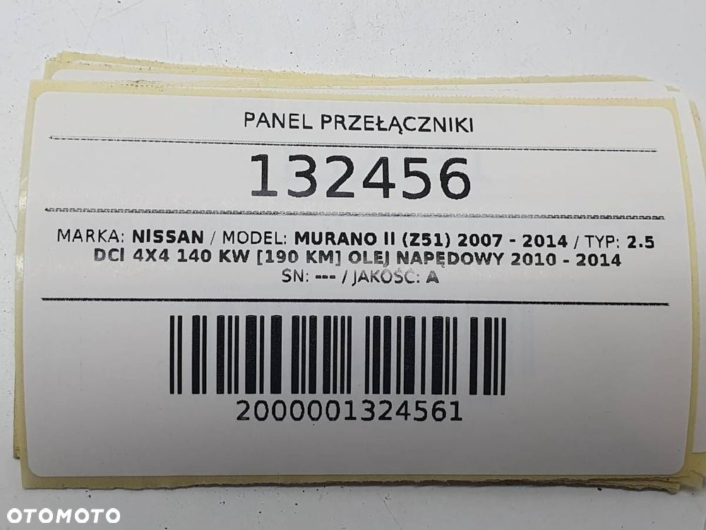 PANEL PRZEŁĄCZNIKI PODGRZEWANIA FOTELI NISSAN MURANO II Z51 - 5