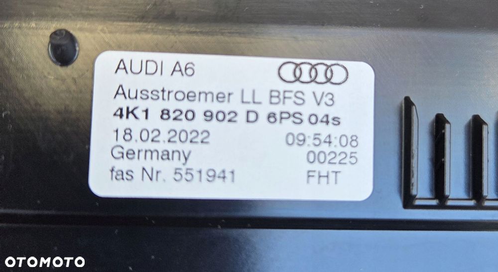 audi a6 s6 rs6 a7 s7 rs7 c8 4k kratka nawiewu środkowa prawa 4k1820902d - 4