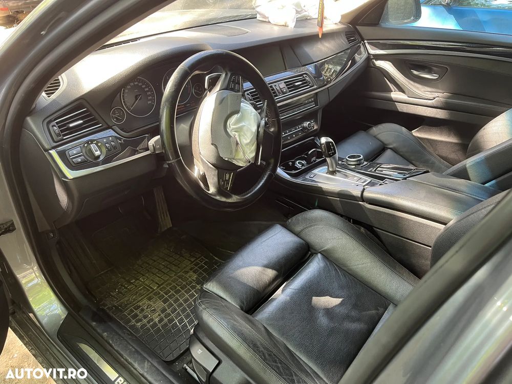 Interior complet piele negru Bmw Seria 5 F11 break non facelift 2011 semi electric incalzire Europa - 1