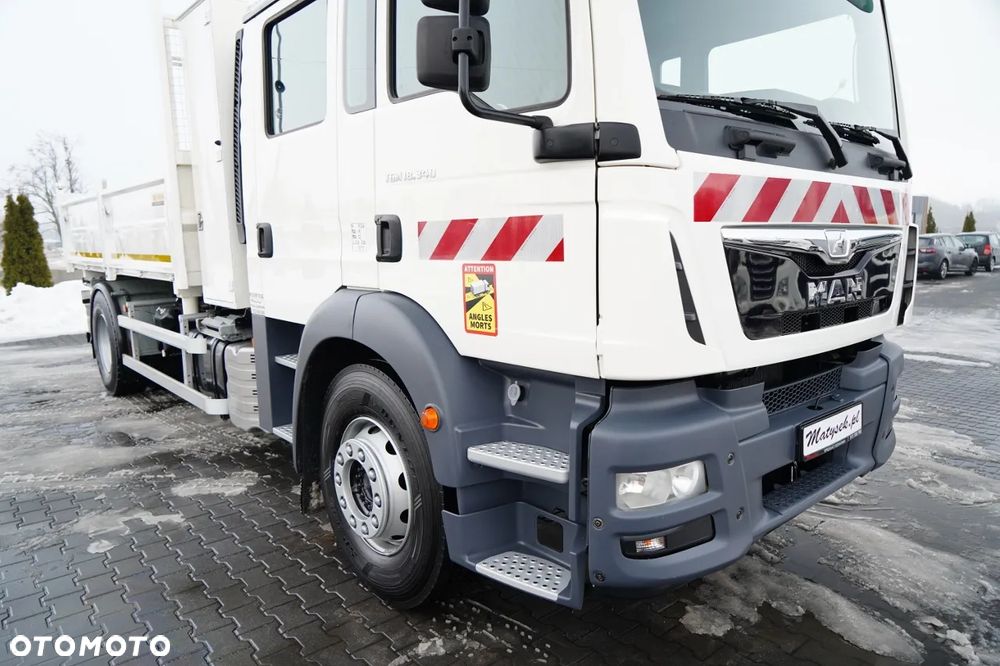 MAN TGM 18.340 / 4X2 / 3 STRONNA WYWROTKA / HYDROBURTA / BRYGADÓWKA 7 MIEJSC / BORDMATIC - 13