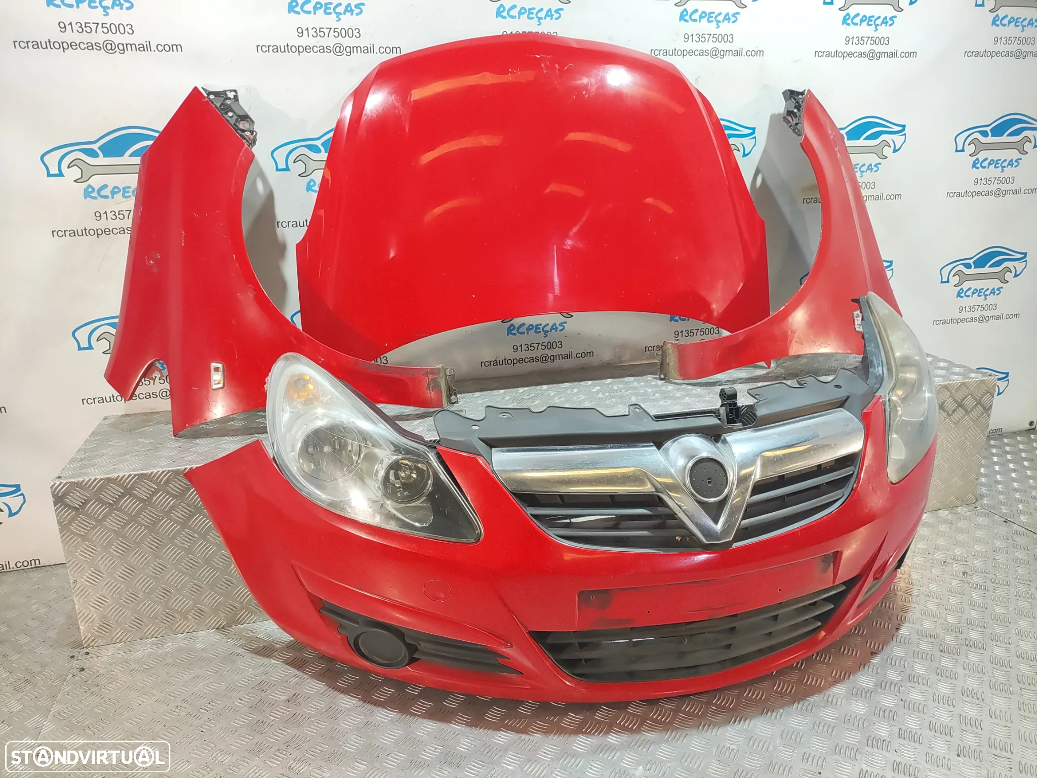 FRENTE COMPLETA OPEL CORSA D S07 CAPOT PARACHOQUES GUARDA-LAMAS OTICAS RADIADOR VENTILADOR FRENTE FIBRA REFORÇO - 2