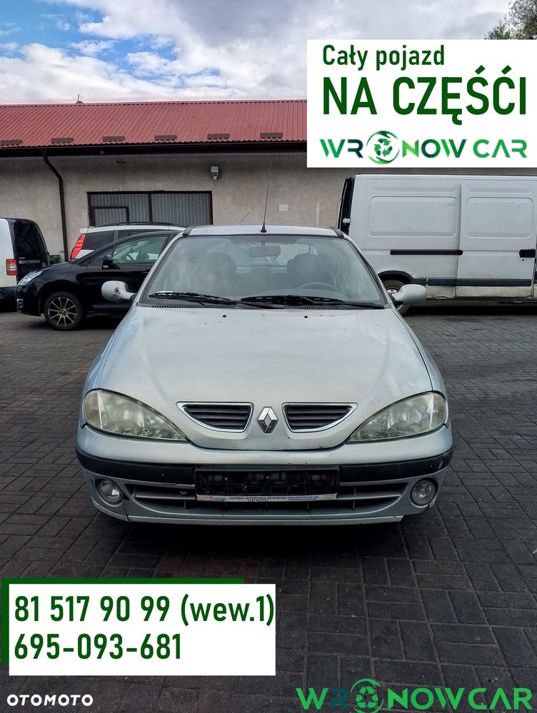 Renault Megane I FL (99-02r.) 1.4 B 95KM. Silnik K4J 714 Skrzynia JC5 107.Cały na części. GWARANCJA !!!  Przód Tył Zestaw Komplet Drzwi Klapa Zderzak Błotnik Maska Grill Atrapa Szyba Pas Lampa Lusterko Boczki Fotel Kanapa Kokpit Deska Rozdzielcza Przełącznik Włącznik Sterownik Przewody Wiązka Instalacja Moduł Komputer Czujnik Listwa Pompa Alternator Wtryski Głowica Rozrusznik Kompresor Sprzęgło Dwumas Silnik Skrzynia ABS Klimatyzacji Paliwa Wspomagania Kolektor Turbina Przepustnica Zawór Chłodnica Koło Hak Belka Sanki Zawieszenie Mcpherson Półoś Amortyzator Wydech Tłumik Zacisk Most - 1