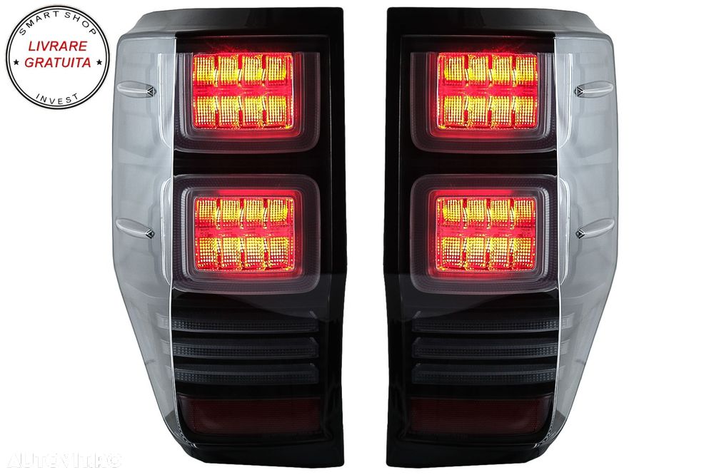 Stopuri LED Ford Ranger (2012-2018) Geam Clar cu Semnal Dinamic- livrare gratuita - 3