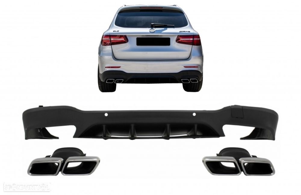 Difusor com Ponteiras Mercedes GLC X253 SUV AMG (2015 a 2019) - 9