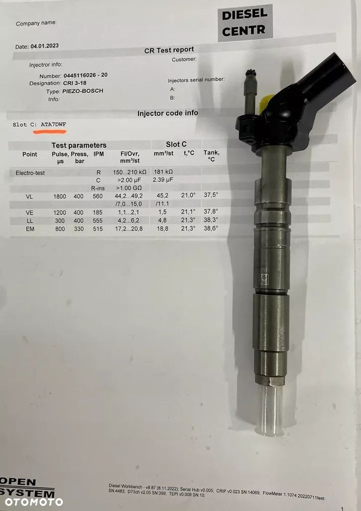 Wtryskiwacz Mercedes BOSCH 0445116026 A6420701187 - 3