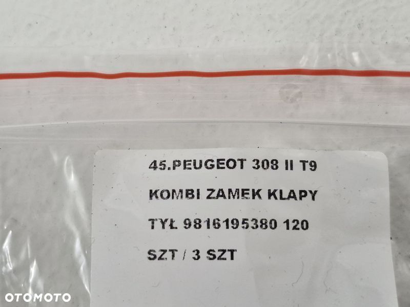 peugeot 308 ii 2 t9 kombi zamek klapy bagażnika tył 9816195380 - 8