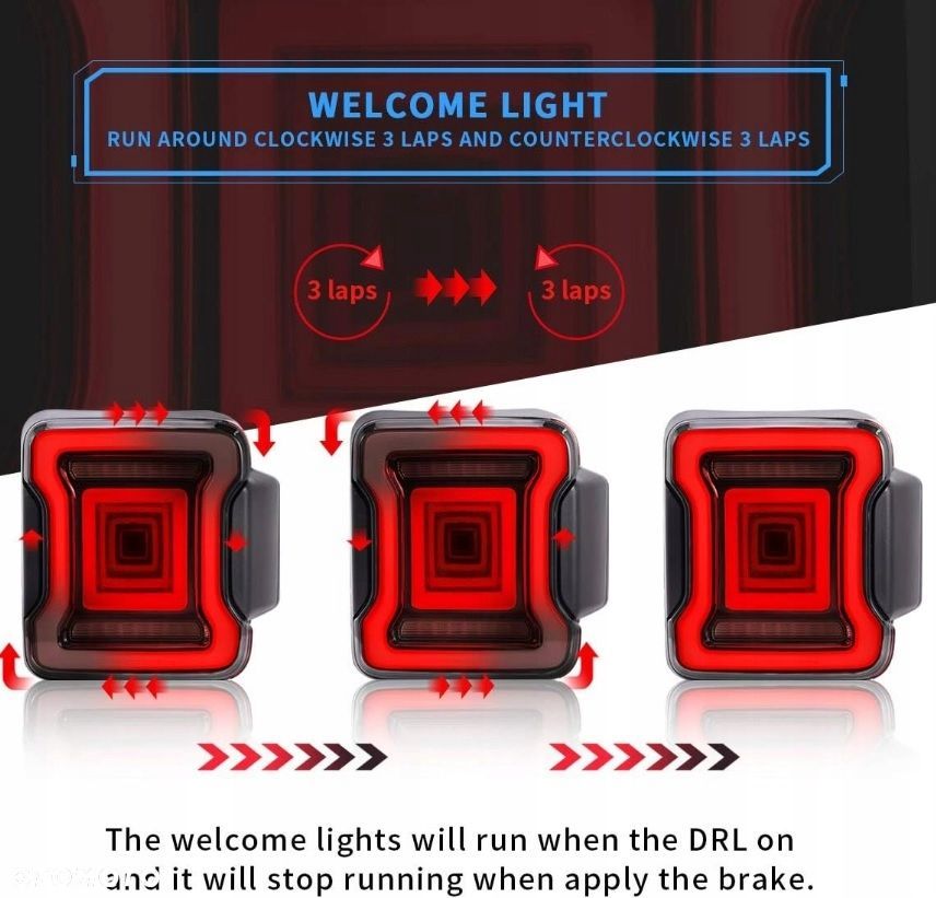 Lampy tyl kpl Vland Led Dynamic Tuning Smoke Jeep Wrangler JL 4 IV 2017-26 - 8