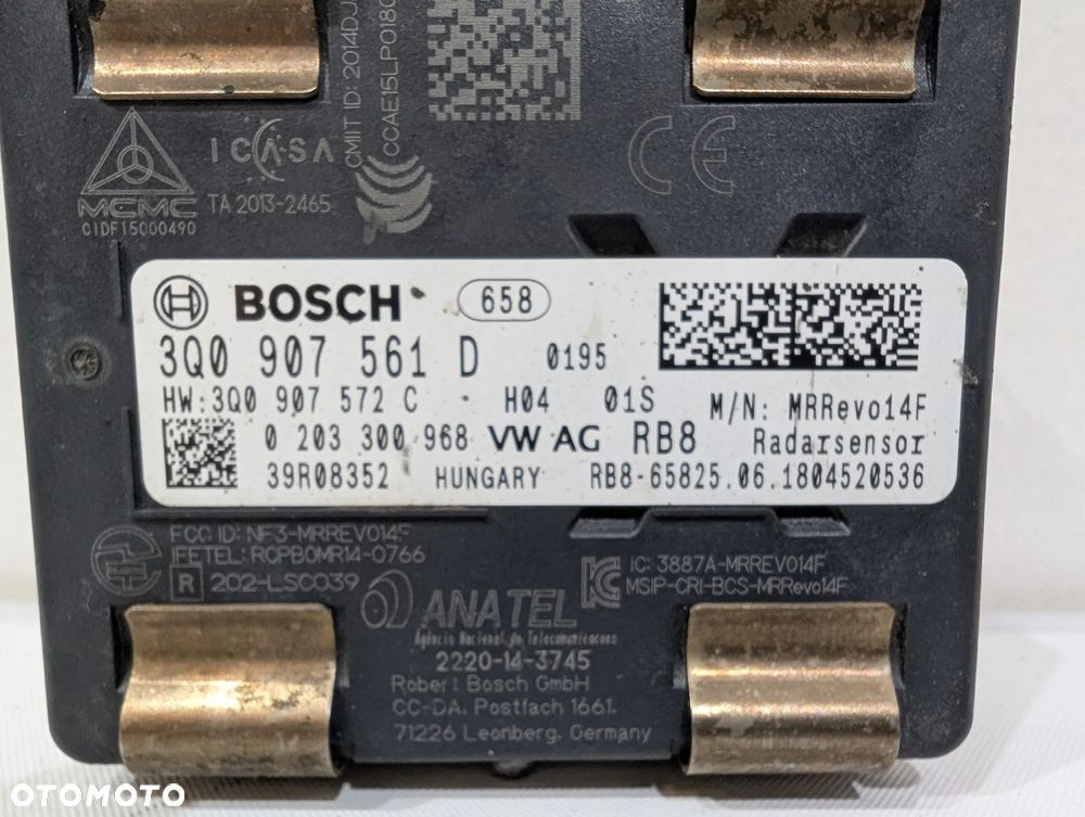 VW GOLF VII PASSAT B8 ARTEON SKODA AUDI SEAT RADAR SENSOR DISTRONIC ACC 3Q0907561D - 5