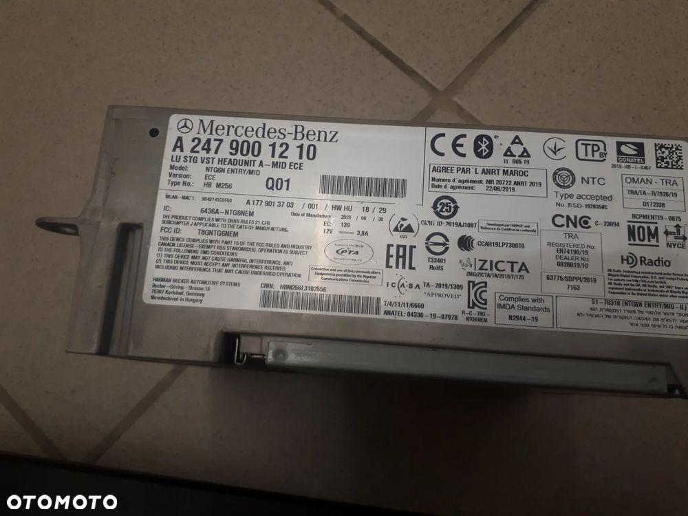 MERCEDES SPRINTER 907 RADIO NAWIGACJA NTG 6 MBUX 2479001210 - 2