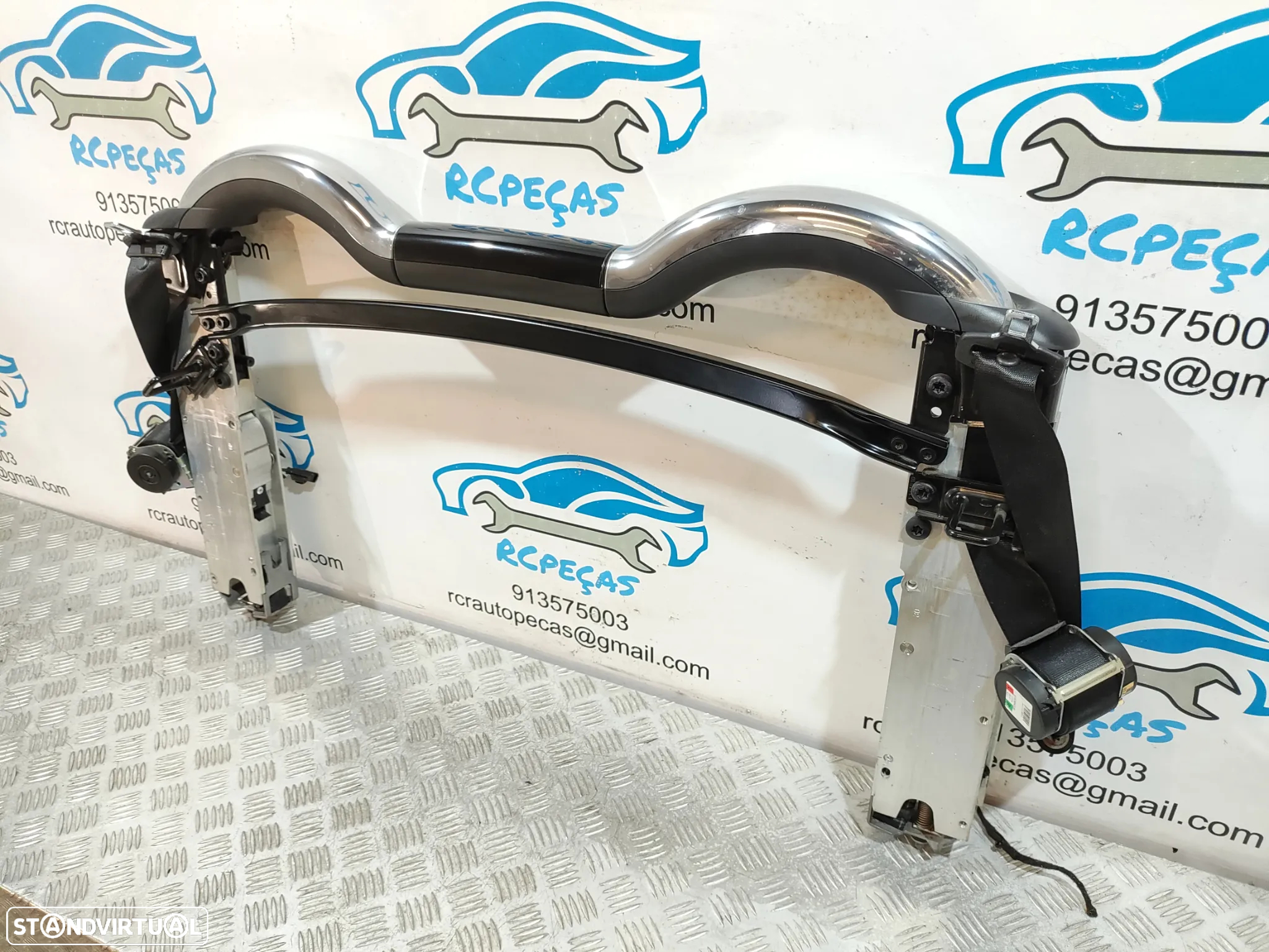 BARRAS ANTICAPOTAMENTO PROTEÇÃO MINI COOPER S R57 CABRIO 54607190617 7190617 ROLL BAR ROLLOVER DEFLETOR VENTO ANTI-CAPOTAMENTO - 4