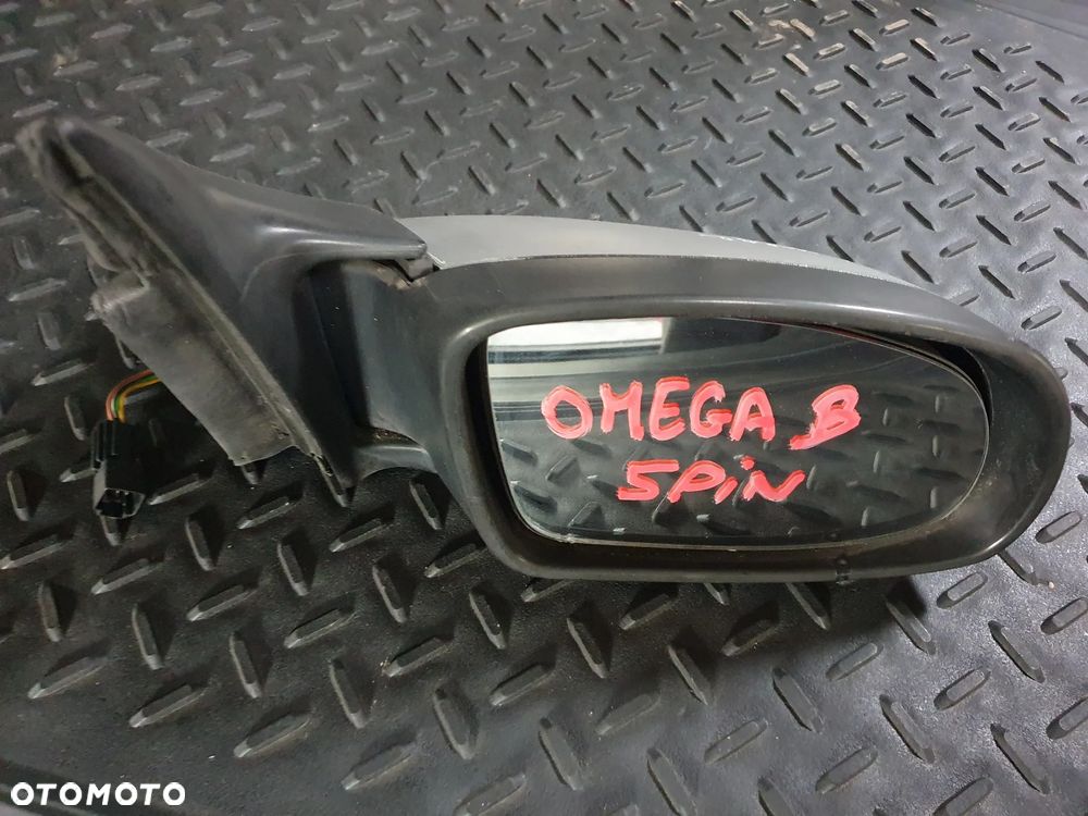 OPEL OMEGA B LUSTERKO ZEWNĘTRZNE PRAWE ELEKTRYCZNE 5PIN E1010357 SREBRNE - 2