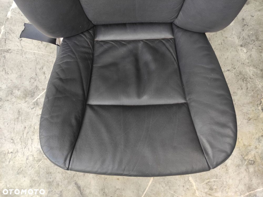 FOTEL PRAWY PRZÓD PRZEDNI BMW E60 E61 CZARNA SKÓRA GRZANY - 2