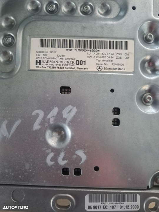 Amplificator ( statie audio )  mercedes c class w204 e class w211 cls w219 A2118703794 A2048700494 - 4