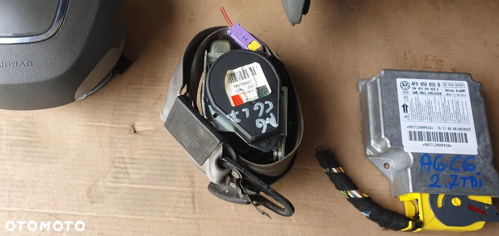 Konsola poduszki pasy AIRBAG sensor zestaw naprawczy Audi A6 C6 Szara - 8