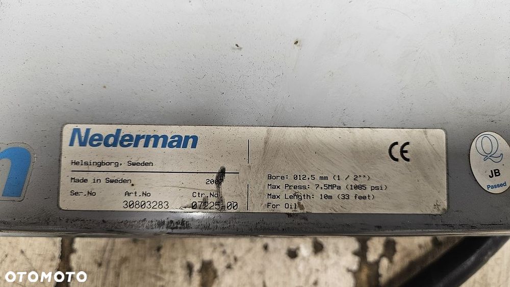 Profesjonalny Zwijacz do węża oleju NEDERMAN 884 10m 1/2" 75 Bar - 9