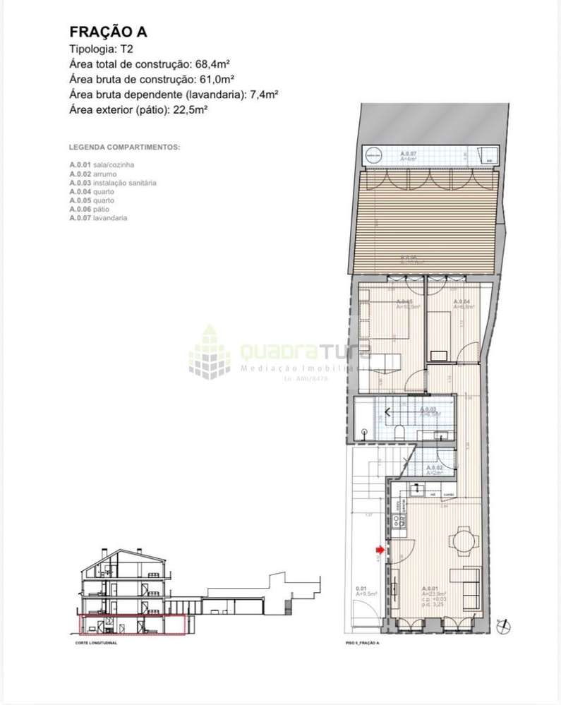 Apartamento T2 | C/ Terraço 20m2 | C/ Arrumos - Grande imagem: 2/12