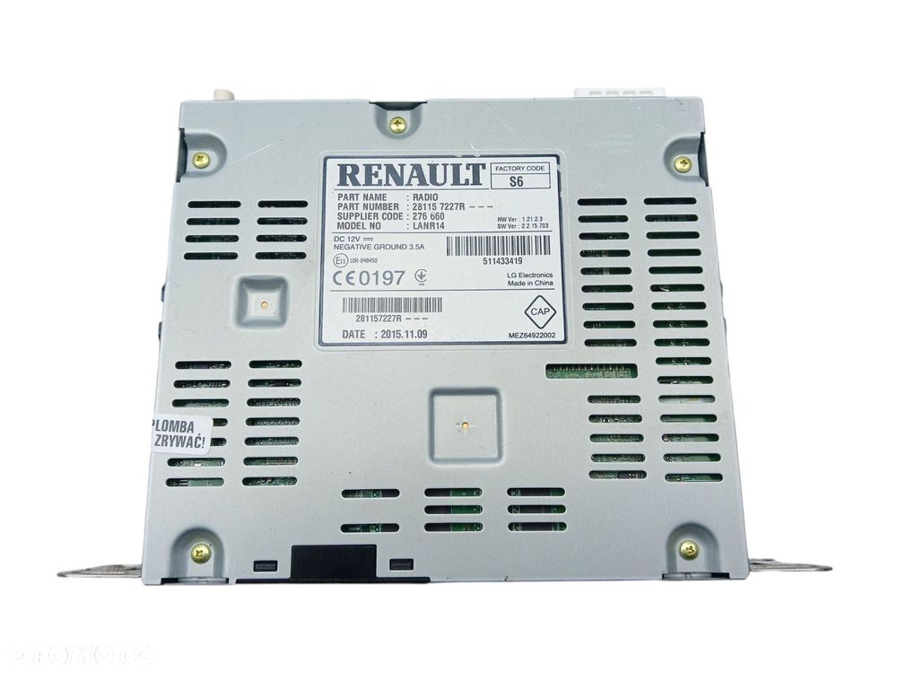 RADIO NAWIGACJA GPS RENAULT KADJAR (2015-2018) 1.2 TCE 130KM 281157227R - 4