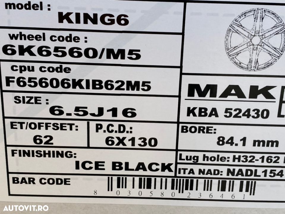 jante mercedes sprinter 6x130 noi marca Mak - 5