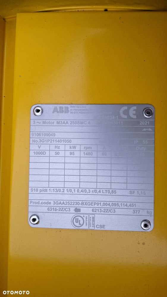 Silnik elektryczny ABB 95KW 1471 Obrotów 6500 Netto NOWY - 2