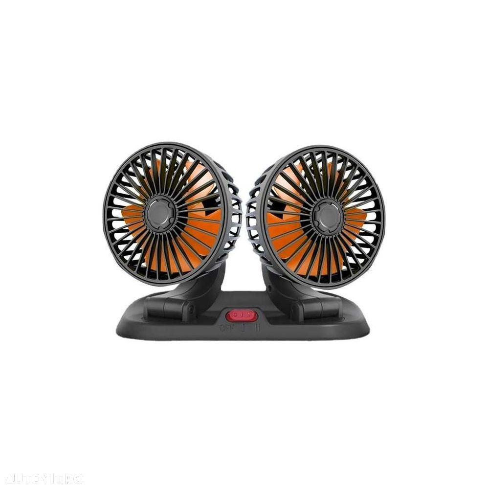 Ventilator auto,birou,etc dublu cu functie de RACIRE prin USB  12-220V - 2