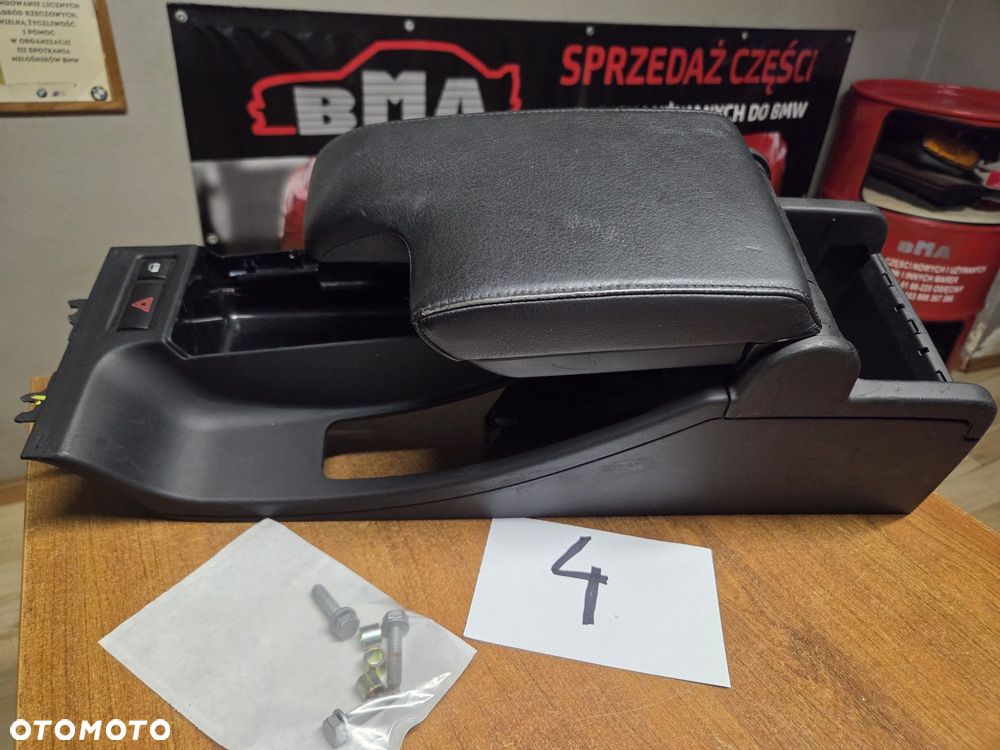 BMW E46 Podłokietnik Czarna Skóra Europa Tunel Środkowy Nr 4 - 4