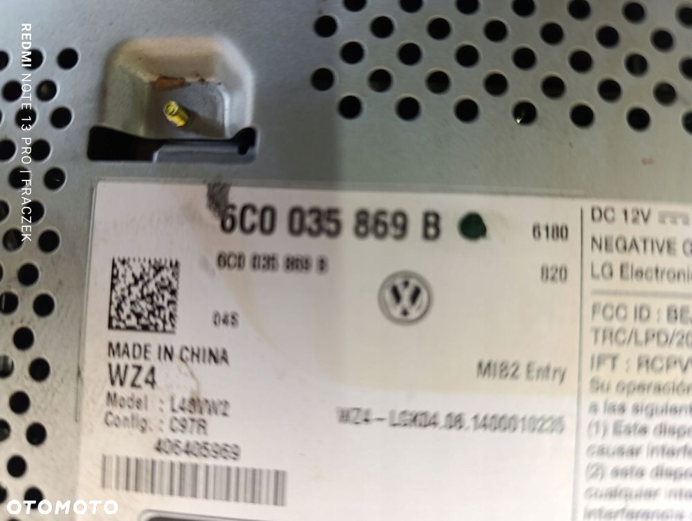 WYŚWIETLACZ RADIO EKRAN VW POLO V 6C 6C0035869B - 10