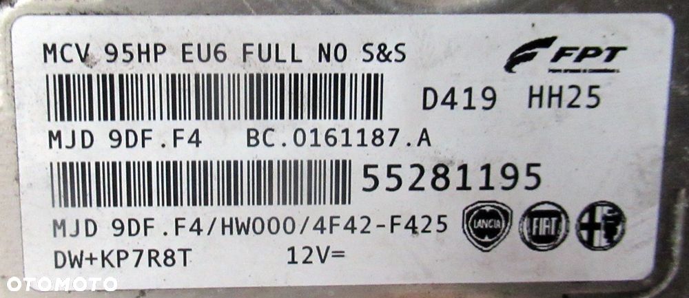 FIAT FIORINO LIFT 1.3 M-JET STEROWNIK KOMPUTER SILNIKA 55281195 - 3