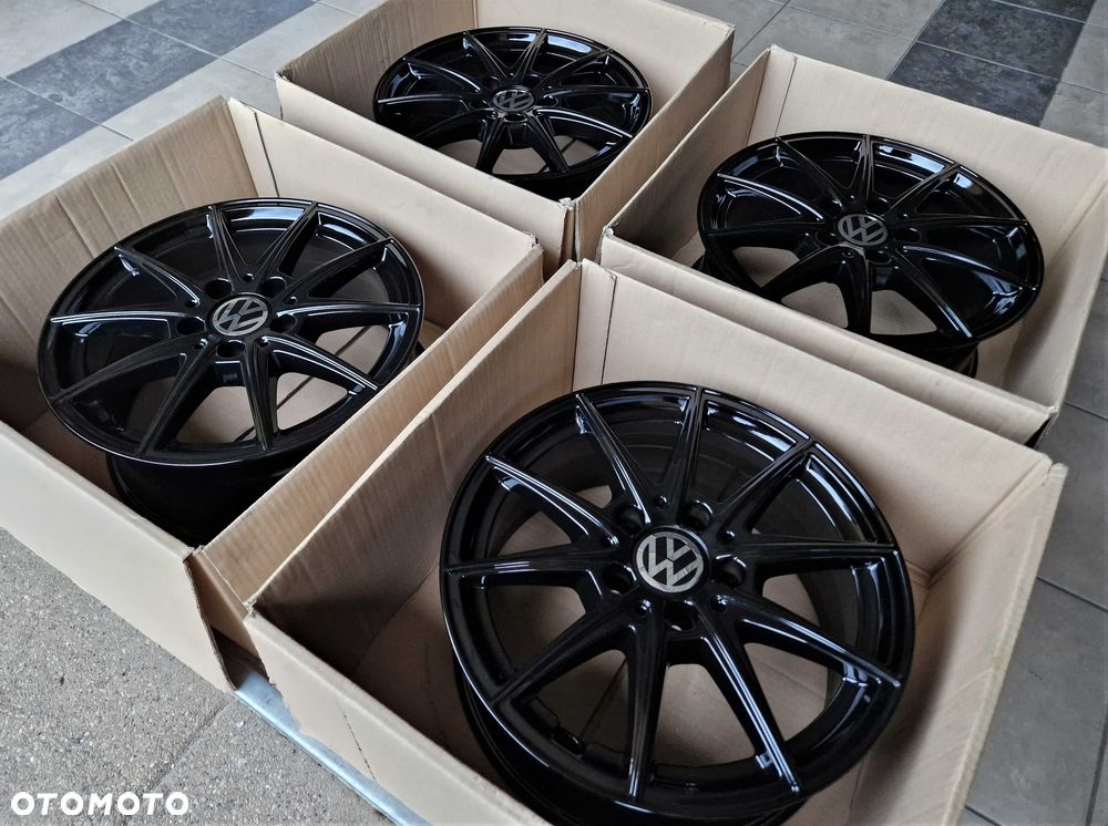 Alufelgi 16 5x112 VW Golf Passat Touran Jetta Caddy Tiguan Czarne 572# - 4