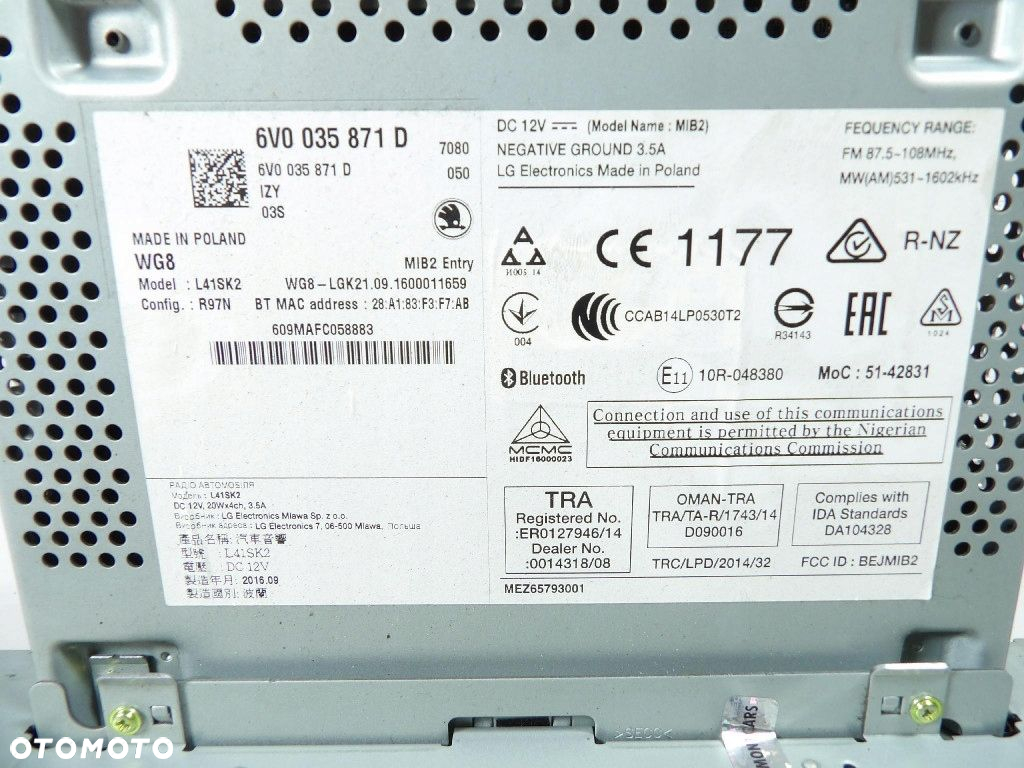 SKODA FABIA III 3 RADIO 6V0035871D - 4